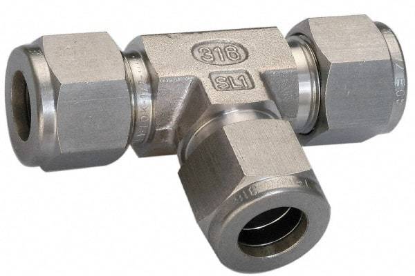 Ham-Let - 1/8" OD, Brass Union Tee - Comp x Comp x Comp Ends - Americas Industrial Supply