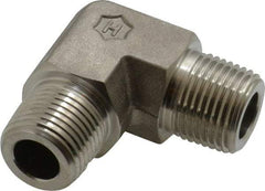 Ham-Let - 3/8" Grade 316 Stainless Steel Pipe 90° Male Elbow - MNPT End Connections, 7,300 psi - Americas Industrial Supply