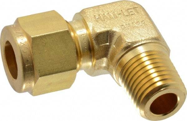 Ham-Let - 3/8" OD, Brass Male Elbow - Comp x MNPT Ends - Americas Industrial Supply