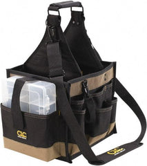 CLC - 23 Pocket Black & Brown Polyester Tool Bag - 11" Wide x 10" Deep x 19" High - Americas Industrial Supply