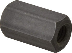 Gibraltar - M8x1.25 Thread, 24mm OAL Steel Standard Coupling Nut - Black Phosphate Coated, 13mm Width Across Flats, 15mm Width Across Points - Americas Industrial Supply