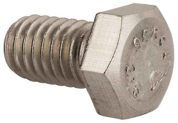 Value Collection - 3/8-16 UNC, 5/8" Length Under Head Hex Head Cap Screw - Fully Threaded, Grade 316 Stainless Steel, Uncoated, 9/16" Hex - Americas Industrial Supply