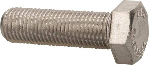 Value Collection - 3/8-24 UNF, 1-1/4" Length Under Head Hex Head Cap Screw - Fully Threaded, Grade 316 Stainless Steel, Uncoated, 9/16" Hex - Americas Industrial Supply