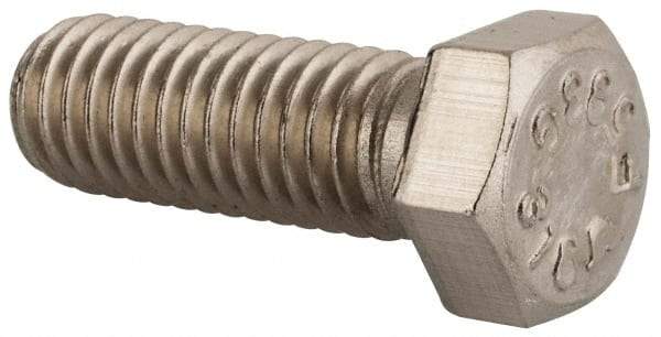 Value Collection - 7/16-14 UNC, 1-1/4" Length Under Head Hex Head Cap Screw - Fully Threaded, Grade 316 Stainless Steel, Uncoated, 5/8" Hex - Americas Industrial Supply