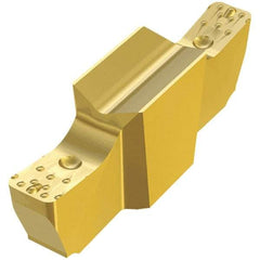 Iscar - 125010GEPI Grade IC908, 1.24mm Cutting Width Carbide Grooving Insert - 2.01mm Max Depth of Cut, Neutral, 0.1mm Corner Radius, TiN/TiAlN Finish - Americas Industrial Supply