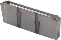 Iscar - DGR2200 IC308 Grade, 0.0866" Cutting Width, Carbide Cutoff Insert - 15° Right Hand Lead Angle, 0.0008" Cnr Rad, TiCN Coated, Double End - Americas Industrial Supply
