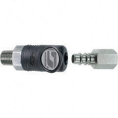 Dynabrade - 2 Piece 1/4" Body 1/4 NPT 150 psi Composite Industrial Pneumatic Coupling Plug Set - Americas Industrial Supply