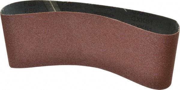 Tru-Maxx - 4" Wide x 24" OAL, 80 Grit, Aluminum Oxide Abrasive Belt - Aluminum Oxide, Medium, Coated - Americas Industrial Supply