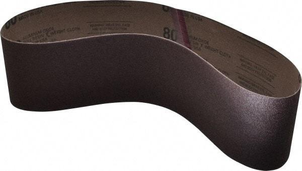 Tru-Maxx - 4" Wide x 36" OAL, 80 Grit, Aluminum Oxide Abrasive Belt - Aluminum Oxide, Medium, Coated - Americas Industrial Supply