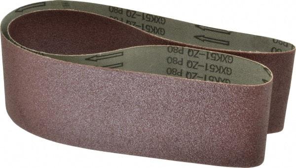 Tru-Maxx - 4" Wide x 54" OAL, 80 Grit, Aluminum Oxide Abrasive Belt - Aluminum Oxide, Medium, Coated - Americas Industrial Supply