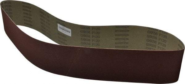 Tru-Maxx - 4" Wide x 54" OAL, 120 Grit, Aluminum Oxide Abrasive Belt - Aluminum Oxide, Fine, Coated - Americas Industrial Supply
