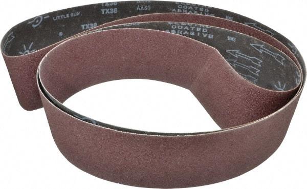 Tru-Maxx - 4" Wide x 132" OAL, 80 Grit, Aluminum Oxide Abrasive Belt - Aluminum Oxide, Medium, Coated - Americas Industrial Supply