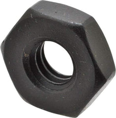 Gibraltar - 1/4-20 UNC Alloy Steel Right Hand Heavy Hex Jam Nut - 1/2" Across Flats, 11/64" High, Black Oxide Finish - Americas Industrial Supply