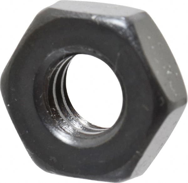 Gibraltar - 5/16-18 UNC Alloy Steel Right Hand Heavy Hex Jam Nut - 9/16" Across Flats, 13/64" High, Black Oxide Finish - Americas Industrial Supply