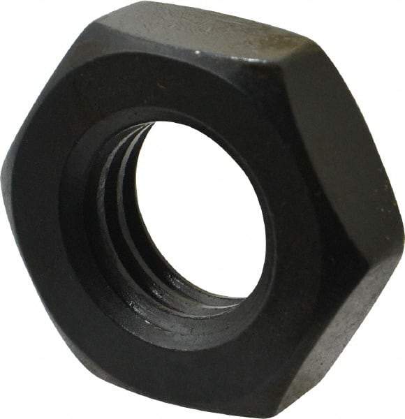 Gibraltar - 5/8-11 UNC Alloy Steel Right Hand Heavy Hex Jam Nut - 1-1/16" Across Flats, 23/64" High, Black Oxide Finish - Americas Industrial Supply