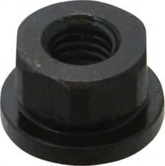 Gibraltar - 3/8-16 Steel Black Oxide Spherical Flange Nut - Grade 12L14, 1/2" High, 7/8" Diam x 1/8" High Flange, 1-1/4" Radius - Americas Industrial Supply