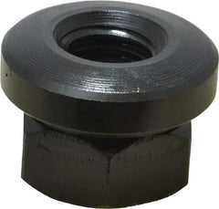 Gibraltar - 1/2-13 Steel Black Oxide Spherical Flange Nut - Grade 12L14, 11/16" High, 1-1/8" Diam x 3/16" High Flange, 1-1/2" Radius - Americas Industrial Supply