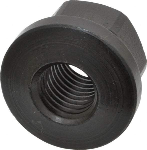 Gibraltar - 3/4-10 Steel Black Oxide Spherical Flange Nut - Grade 12L14, 1" High, 1-5/8" Diam x 1/4" High Flange, 2-1/4" Radius - Americas Industrial Supply