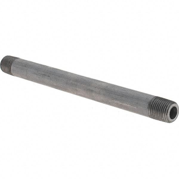 Made in USA - Schedule 80, 1/8" Diam x 4-1/2" Long Black Pipe Nipple - Threaded - Americas Industrial Supply