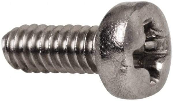 Value Collection - M2x0.40 Metric Coarse, 5mm Length Under Head Phillips Drive Machine Screw - Pan Head, Grade 18-8 & A2 Stainless Steel, Uncoated, Without Washer - Americas Industrial Supply
