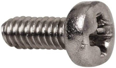 Value Collection - M2x0.40 Metric Coarse, 5mm Length Under Head Phillips Drive Machine Screw - Pan Head, Grade 18-8 & A2 Stainless Steel, Uncoated, Without Washer - Americas Industrial Supply