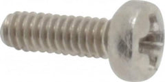 Value Collection - M2x0.40 Metric Coarse, 6mm Length Under Head Phillips Drive Machine Screw - Pan Head, Grade 18-8 & A2 Stainless Steel, Uncoated, Without Washer - Americas Industrial Supply