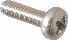 Value Collection - M2.5x0.45 Metric Coarse, 8mm Length Under Head Phillips Drive Machine Screw - Pan Head, Grade 18-8 & A2 Stainless Steel, Uncoated, Without Washer - Americas Industrial Supply