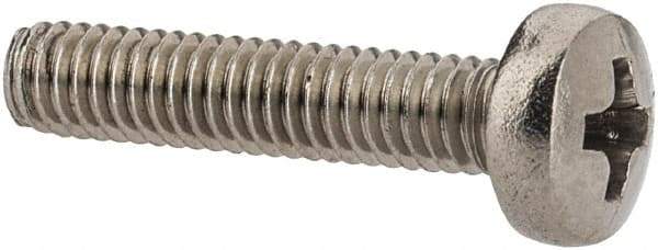 Value Collection - M2.5x0.45 Metric Coarse, 12mm Length Under Head Phillips Drive Machine Screw - Pan Head, Grade 18-8 & A2 Stainless Steel, Uncoated, Without Washer - Americas Industrial Supply