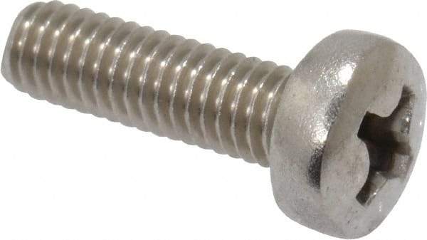 Value Collection - M3.5x0.60 Metric Coarse, 12mm Length Under Head Phillips Drive Machine Screw - Pan Head, Grade 18-8 & A2 Stainless Steel, Uncoated, Without Washer - Americas Industrial Supply