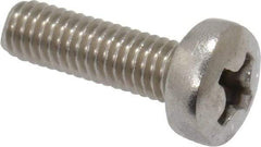 Value Collection - M3.5x0.60 Metric Coarse, 12mm Length Under Head Phillips Drive Machine Screw - Pan Head, Grade 18-8 & A2 Stainless Steel, Uncoated, Without Washer - Americas Industrial Supply