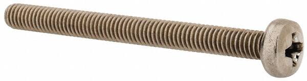 Value Collection - M4x0.70 Metric Coarse, 45mm Length Under Head Phillips Drive Machine Screw - Pan Head, Grade 18-8 & A2 Stainless Steel, Uncoated, Without Washer - Americas Industrial Supply