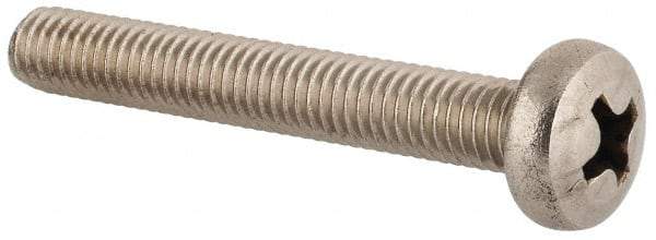 Value Collection - M5x0.80 Metric Coarse, 35mm Length Under Head Phillips Drive Machine Screw - Pan Head, Grade 18-8 & A2 Stainless Steel, Uncoated, Without Washer - Americas Industrial Supply