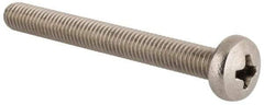 Value Collection - M5x0.80 Metric Coarse, 45mm Length Under Head Phillips Drive Machine Screw - Pan Head, Grade 18-8 & A2 Stainless Steel, Uncoated, Without Washer - Americas Industrial Supply