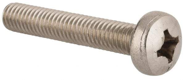 Value Collection - M6x1.00 Metric Coarse, 35mm Length Under Head Phillips Drive Machine Screw - Pan Head, Grade 18-8 & A2 Stainless Steel, Uncoated, Without Washer - Americas Industrial Supply