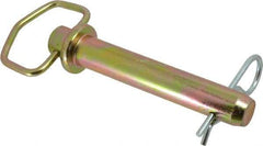 Made in USA - 1" Pin Diam, 5-3/4" Long, Zinc Plated Steel Pull Ring Hitch Pin - 4-3/4" Usable Length - Americas Industrial Supply