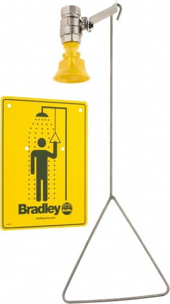 Bradley - Plumbed Drench Showers Mount: Vertical Shower Head Material: Plastic - Americas Industrial Supply