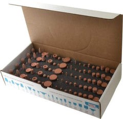 Made in USA - 100 Piece Aluminum Oxide Vitrified Mounted Stone Abrasive Point Set - Includes Shapes B42, B45, B52, B81, B91, B97, B102, B122, B136, W144, W146, W152, W160, W163, W167, W175, W176, W185, W200 & W215 - Americas Industrial Supply