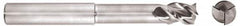 Niagara Cutter - 3/8", 1/2" LOC, 3/8" Shank Diam, 6" OAL, 3 Flute, Solid Carbide Square End Mill - Single End, Uncoated, Spiral Flute, 45° Helix, Centercutting, Right Hand Cut, Right Hand Flute, Series AN345 - Americas Industrial Supply