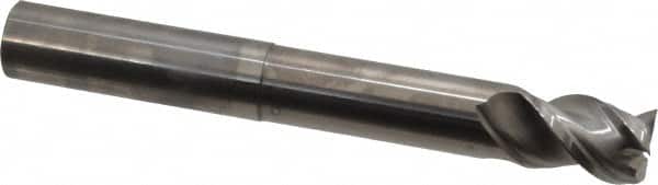 Niagara Cutter - 3/4", 1" LOC, 3/4" Shank Diam, 6" OAL, 3 Flute, Solid Carbide Square End Mill - Single End, Uncoated, Spiral Flute, 45° Helix, Centercutting, Right Hand Cut, Right Hand Flute, Series AN345 - Americas Industrial Supply