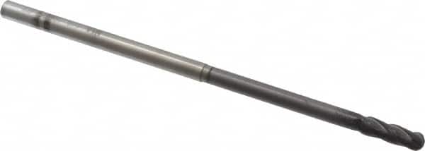 Niagara Cutter - 1/8" Diam, 3/8" LOC, 4 Flute Solid Carbide Ball End Mill - Diamond Finish, Single End, 3" OAL, 1/8" Shank Diam, Spiral Flute - Americas Industrial Supply