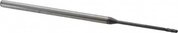 Niagara Cutter - 1/16" Diam, 3/16" LOC, 4 Flute Solid Carbide Ball End Mill - Diamond Finish, Single End, 3" OAL, 1/8" Shank Diam, Spiral Flute - Americas Industrial Supply