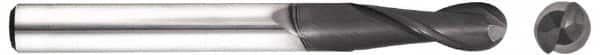 Niagara Cutter - 3/16" Diam, 1-1/8" LOC, 4 Flute Solid Carbide Ball End Mill - Diamond Finish, Single End, 3" OAL, 3/16" Shank Diam, Spiral Flute - Americas Industrial Supply