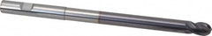 Niagara Cutter - 3/8" Diam, 1/2" LOC, 4 Flute Solid Carbide Ball End Mill - TiAlN Finish, Single End, 6" OAL, 3/8" Shank Diam, Spiral Flute - Americas Industrial Supply