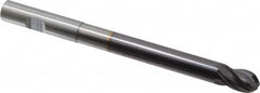 Niagara Cutter - 1/2" Diam, 5/8" LOC, 4 Flute Solid Carbide Ball End Mill - TiAlN Finish, Single End, 6" OAL, 1/2" Shank Diam, Spiral Flute - Americas Industrial Supply