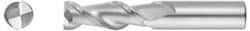 Niagara Cutter - 3/4", 2-1/4" LOC, 3/4" Shank Diam, 5" OAL, 2 Flute, Solid Carbide Square End Mill - Single End, Uncoated, Spiral Flute, 45° Helix, Centercutting, Right Hand Cut, Right Hand Flute, Series A245 - Americas Industrial Supply