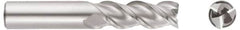 Niagara Cutter - 1", 1-1/4" LOC, 1" Shank Diam, 4" OAL, 3 Flute, Solid Carbide Square End Mill - Single End, TiCN Finish, Spiral Flute, 45° Helix, Centercutting, Right Hand Cut, Right Hand Flute, Series A345 - Americas Industrial Supply