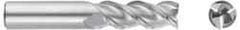Niagara Cutter - 1/2", 3-1/8" LOC, 1/2" Shank Diam, 6" OAL, 3 Flute, Solid Carbide Square End Mill - Single End, Uncoated, Spiral Flute, 45° Helix, Centercutting, Right Hand Cut, Right Hand Flute - Americas Industrial Supply