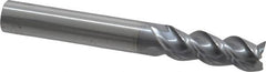 Niagara Cutter - 5/16", 13/16" LOC, 5/16" Shank Diam, 2-1/2" OAL, 3 Flute, Solid Carbide Square End Mill - Single End, TiCN Finish, Spiral Flute, 45° Helix, Centercutting, Right Hand Cut, Right Hand Flute, Series A345 - Americas Industrial Supply