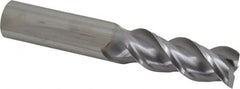 Niagara Cutter - 1", 2-5/8" LOC, 1" Shank Diam, 6" OAL, 3 Flute, Solid Carbide Square End Mill - Single End, TiCN Finish, Spiral Flute, 45° Helix, Centercutting, Right Hand Cut, Right Hand Flute, Series A345 - Americas Industrial Supply