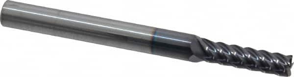 Niagara Cutter - 5/32", 9/16" LOC, 3/16" Shank Diam, 2" OAL, 5 Flute, Solid Carbide Square End Mill - Single End, TiAlN Finish, Spiral Flute, 45° Helix, Centercutting, Right Hand Cut, Right Hand Flute, Series S545 - Americas Industrial Supply